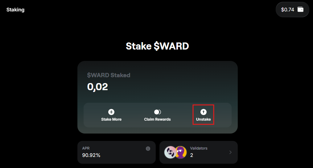 Unstake $WARD in Warden