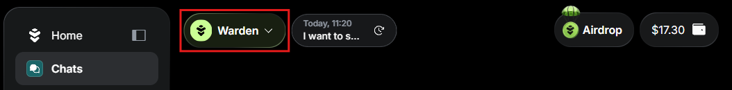 Manage AI chats in Warden